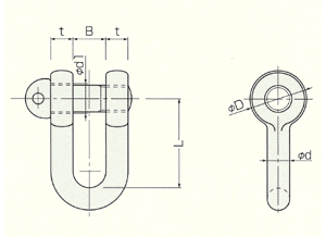 SCシャックル寸法図