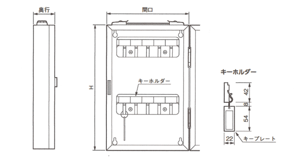 杉田エース キーボックス(携帯・固定兼用)　KD-30WG(30個用)