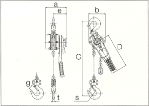 レバーブロック LB016寸法図