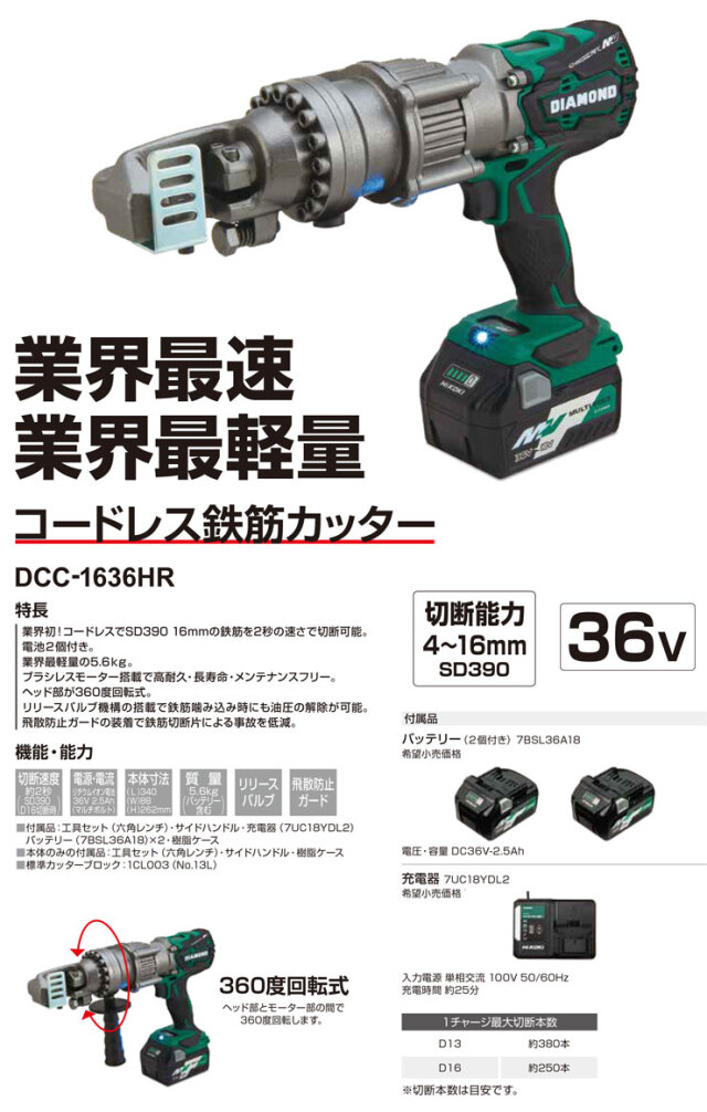 鉄筋カッターDCC-1636HR