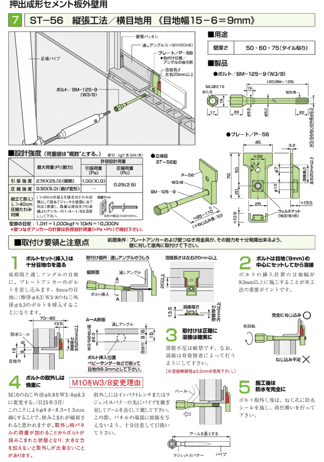 足場つなぎアンカー金具 プレートアンカー ST-56 (50組入り) (ゼン技研)
