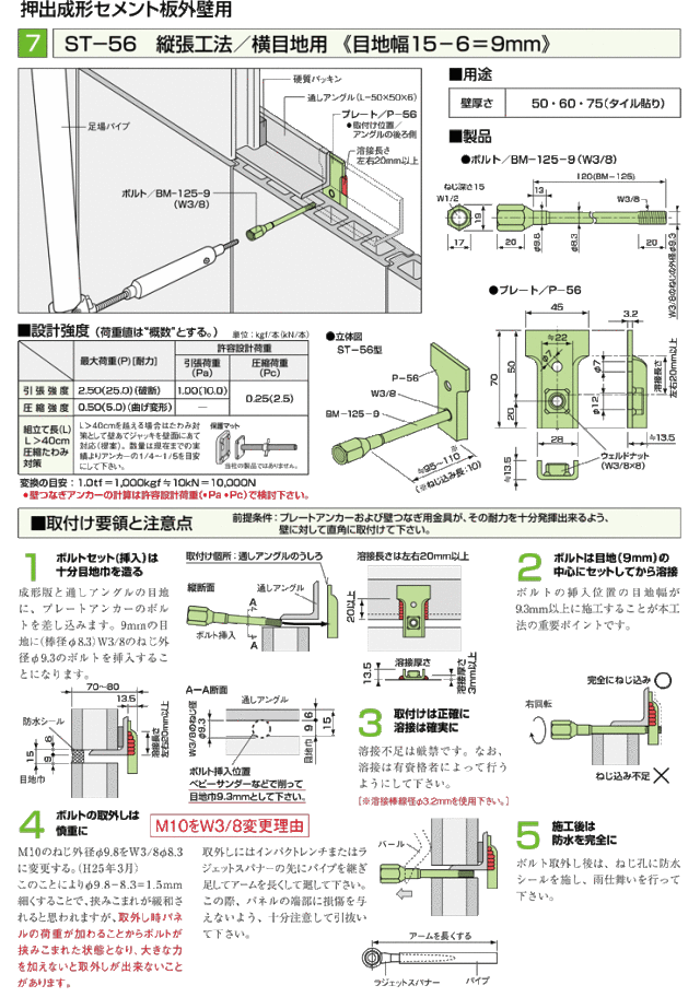 ゼン技研 プレートアンカー ST-56 50組入り 先付け施工足場つなぎ用