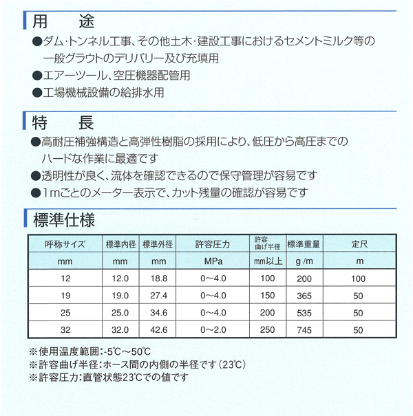 耐圧ホース インダスオーパ 32ミリ×42.6ミリ×50m (カクイチ)