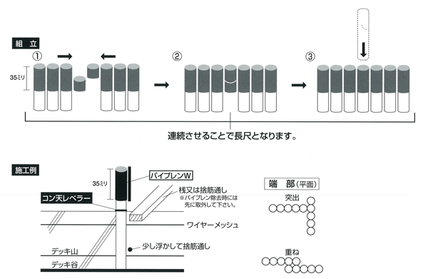 パイプレンW組立取付例