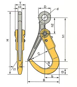鋼材用吊クランプ スーパーロックフック SLH1N(１トン用) スーパー