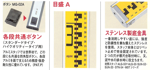 アルミスタッフ 特長