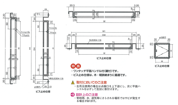 杉田エース ステンレスメーター点検口 の通販 【建築金物・現場用品の通販