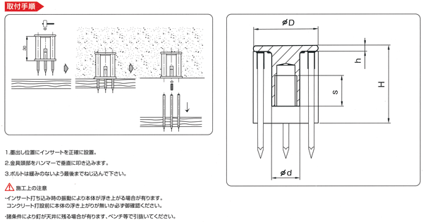 天井インサート カラーホール CH-4060 白 (250個入り) 三門 - 2